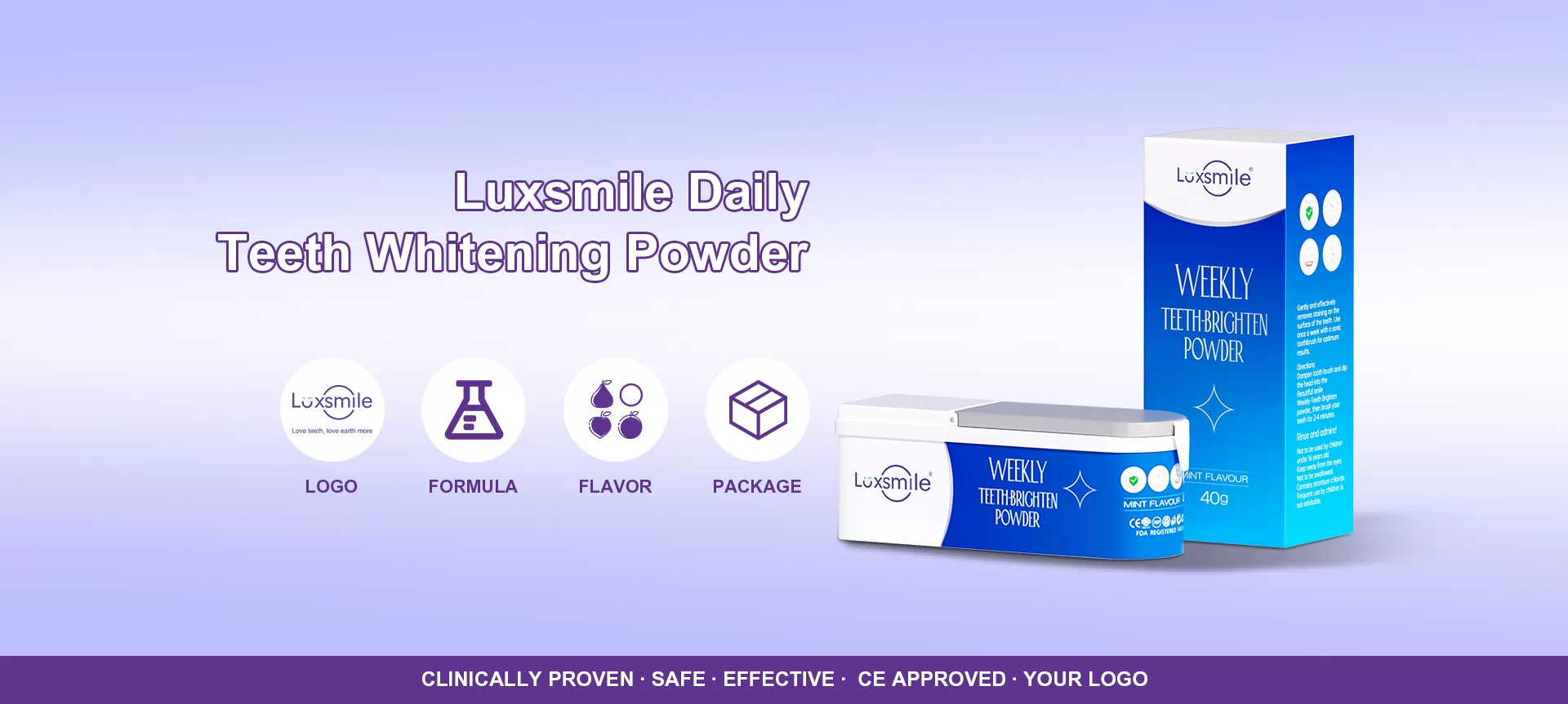 huaer dental teeth whitening powder customized, private label