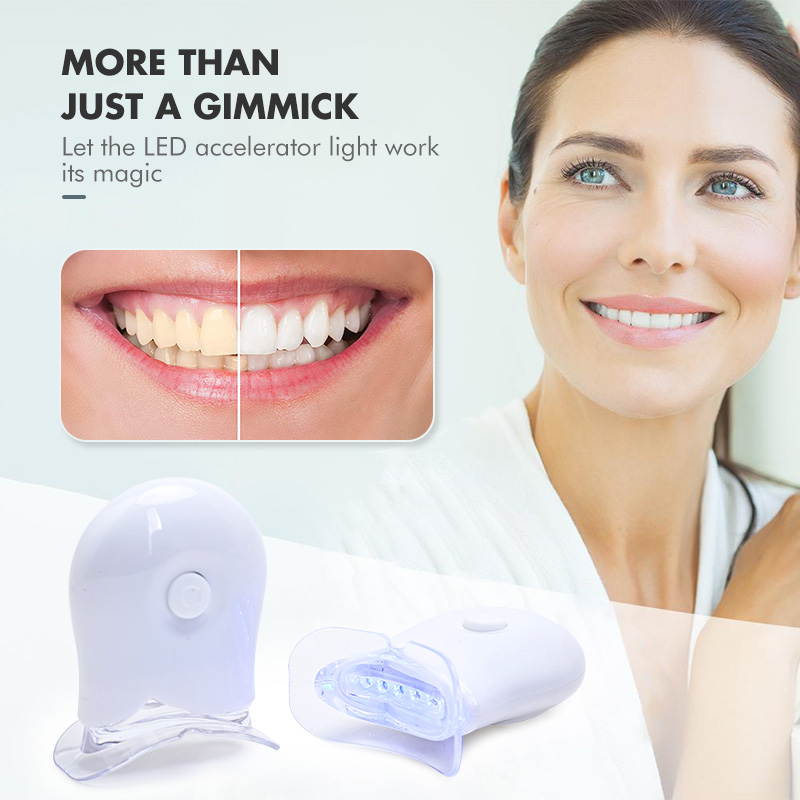 Zero Peroxide Safe Fast Results Home Teeth Whitening Kit with LED Light