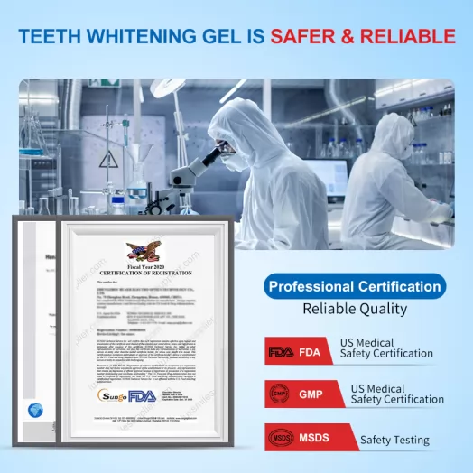 Zero Peroxide Safe Fast Results Home Teeth Whitening Kit with LED Light